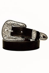 Cinto Fivela Detalhe Dourado Couro Eco Texas Preto